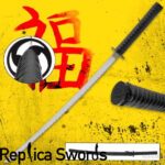 Black Gankyil Katana Sword Life Size Replica With Scabbard