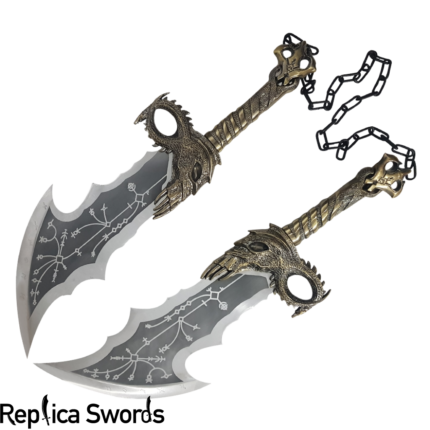 God of War Kratos Blades of Chaos Pair Antique Finished Replica