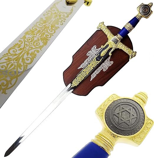 King Solomon Sword Full Size Gold/Blue Metal Replica King Solomon Sword Full Size Gold/Blue Metal Replica