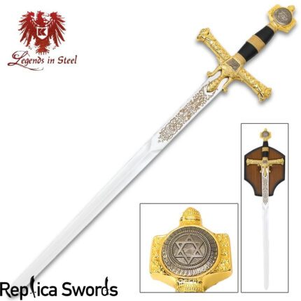 King Solomon Sword Full Size Gold/Black Metal Replica