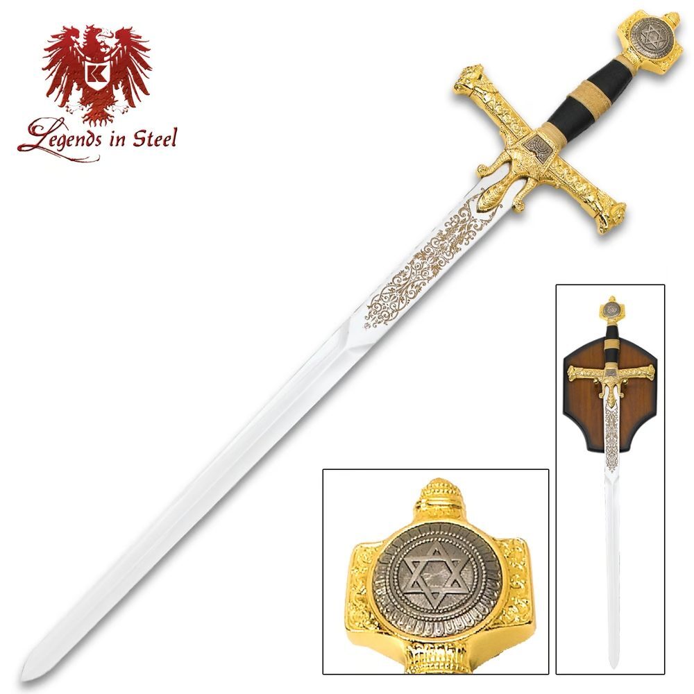 King Solomon Sword Full Size Gold/Black Metal Replica King Solomon Sword Full Size Gold/Black Metal Replica