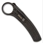 Black OTF Karambit Knife with Switchblade & Stonewashed Finish